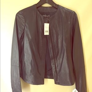 COPY - Vince. Navy blue leather jacket.  Small